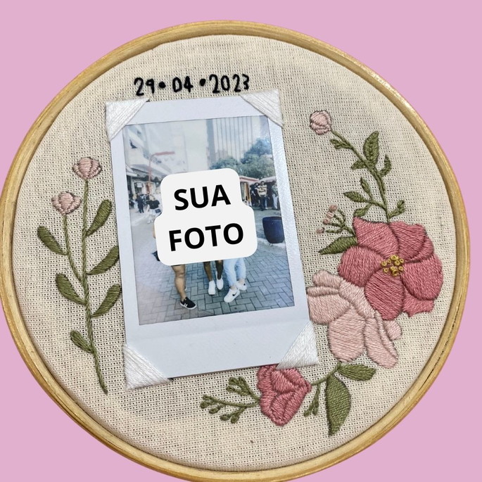 Imagem 1 - Bastidor Bordado com Polaroid