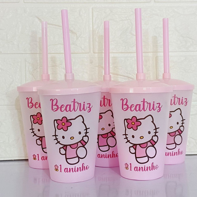 Imagem 1 - Copo Twister Jateado 300ml ml Hello Kitty