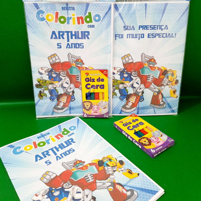 Imagem 1 - Kit Colorir com Giz Transformers