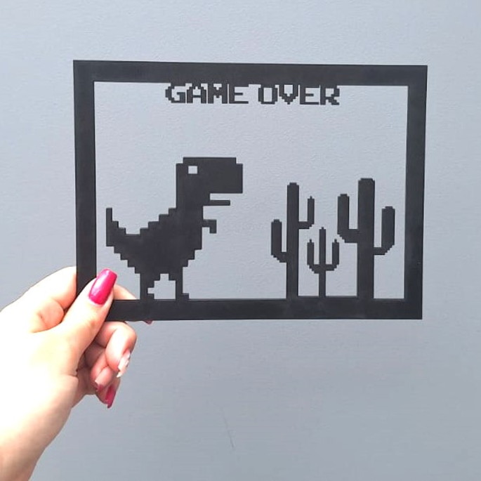 Imagem 1 - Quadro Geek Google Dino Offline Internet Off Chrome Dino Run