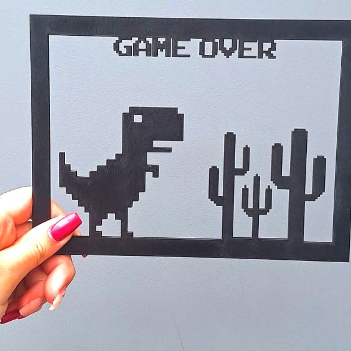 Imagem 2 - Quadro Geek Google Dino Offline Internet Off Chrome Dino Run