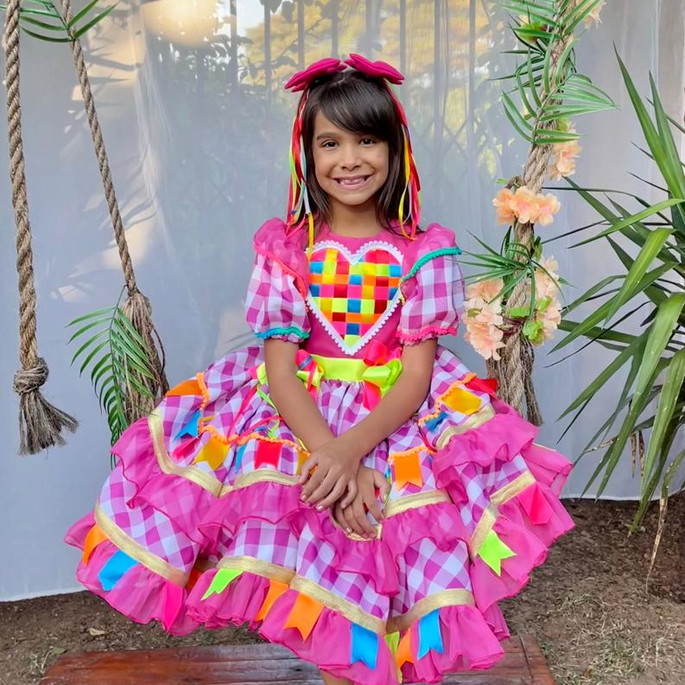 Imagem 4 - Vestido Junino Rosa