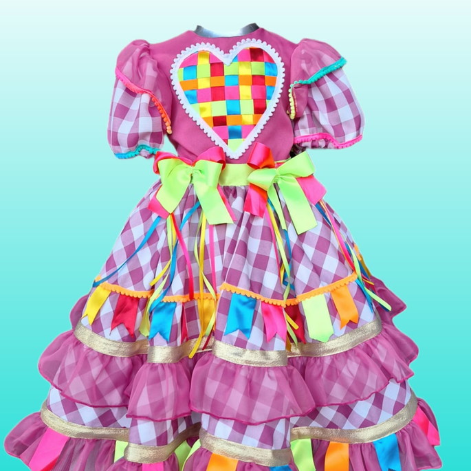 Imagem 5 - Vestido Junino Rosa
