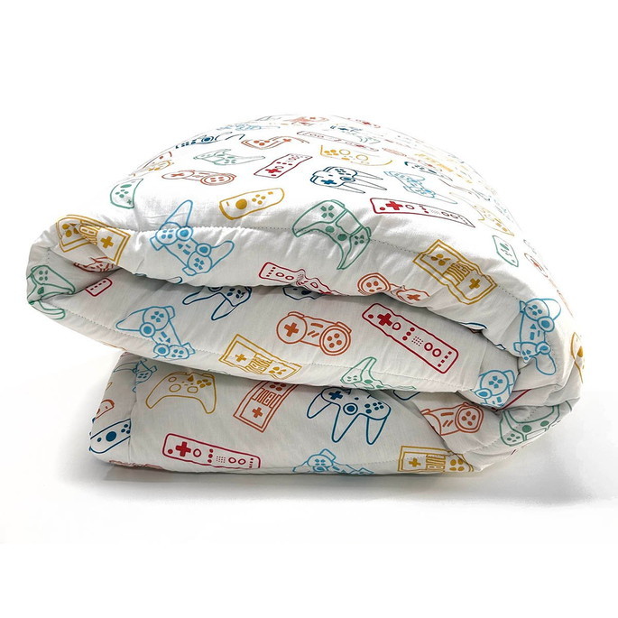 Imagem 1 - Colcha com Elástico Gamer Branco - Berço