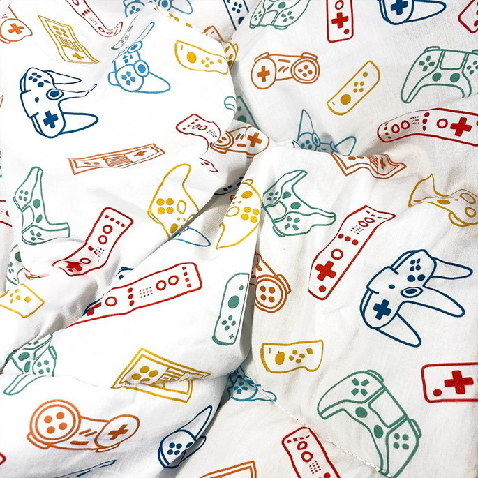 Imagem 2 - Colcha com Elástico Gamer Branco - Berço