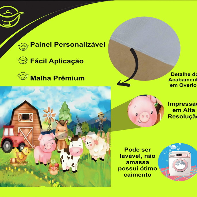 Imagem 2 - Painel Retangular 4x2 em Tecido Personalizado com Ilhós
