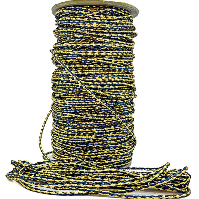 Imagem 1 - Cordão Couro Trançado 3 mm 10 mm -azul Marinho