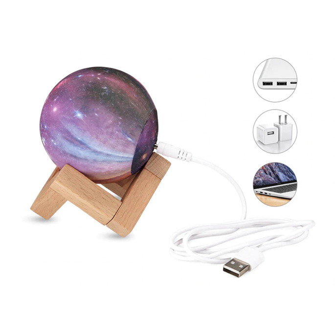 Imagem 4 - Luminária Lua Cheia Planeta 3d Várias Cores Led com Suporte
