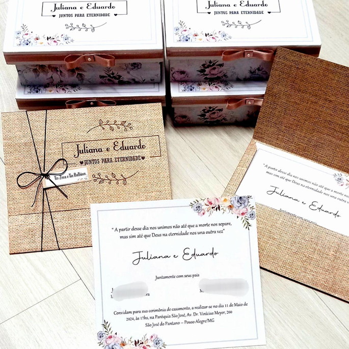 Imagem 2 - Convite Casamento Rústico com Envelope