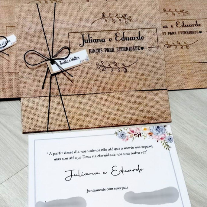 Imagem 5 - Convite Casamento Rústico com Envelope