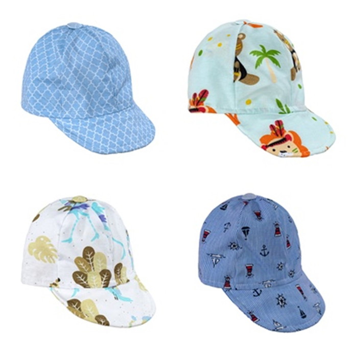 Imagem 2 - Boné Bebê com Aba Flexível Elástico Estampado Provençal Azul