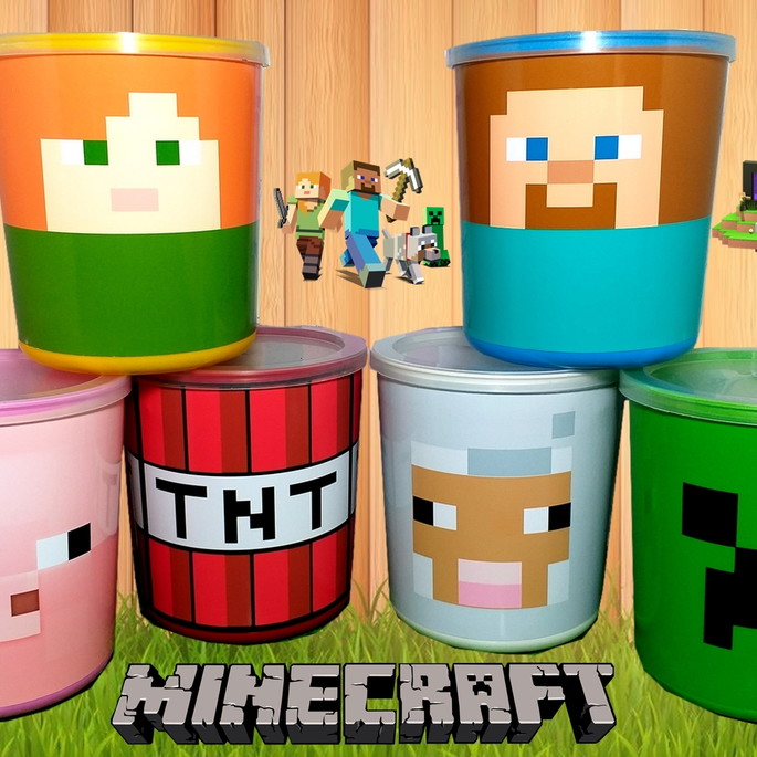 Imagem 1 - Kit com 15 Latas Tipo Ninho Minecraft com Massinha