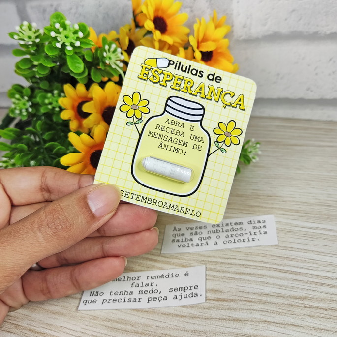 Imagem 1 - Card com Capsula com Frase- Setembro Amarelo