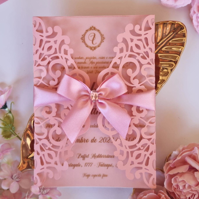 Imagem 1 - Convite Rendado Realeza Rose