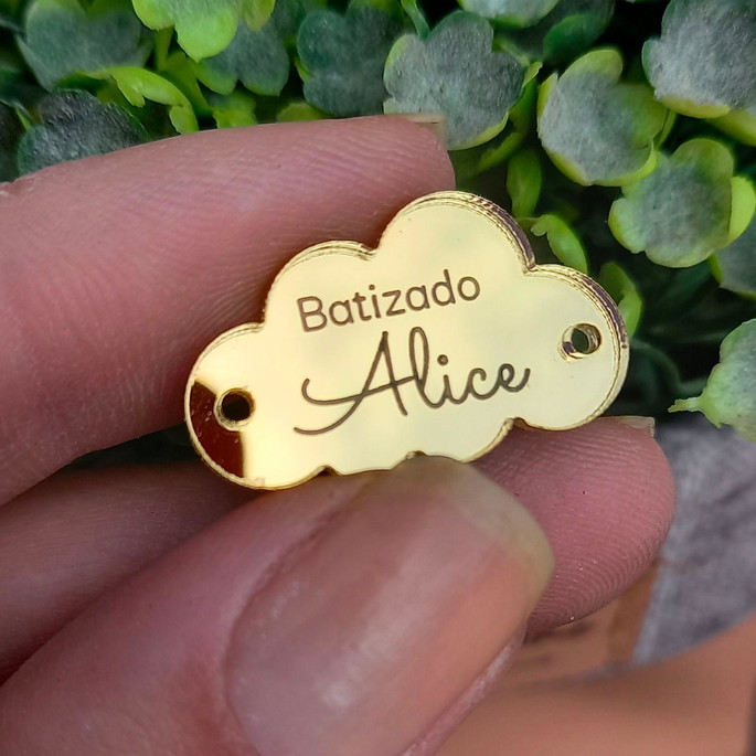 Imagem 2 - Etiqueta em Acrílico Dourado | Nuvem 2,5cm
