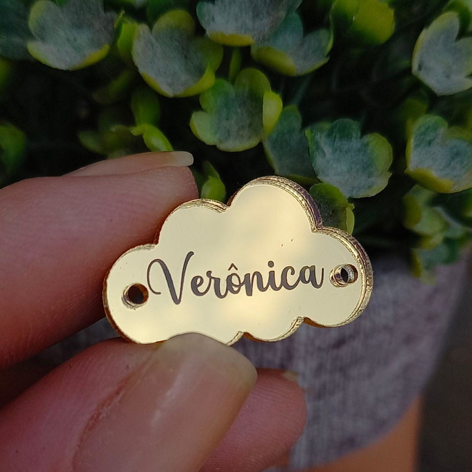 Imagem 3 - Etiqueta em Acrílico Dourado | Nuvem 2,5cm