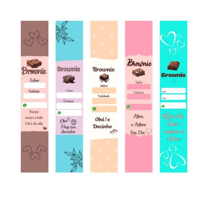 Imagem 1 - 100 Cintas, Faixa Rótulo para Brownie 4x20 cm Personalizadas