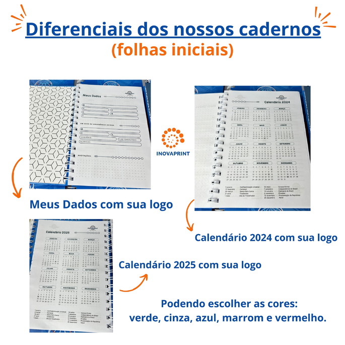 Imagem 4 - 20 Cadernos A5 Logomarca 96 Folhas Eventos Empresas Brindes