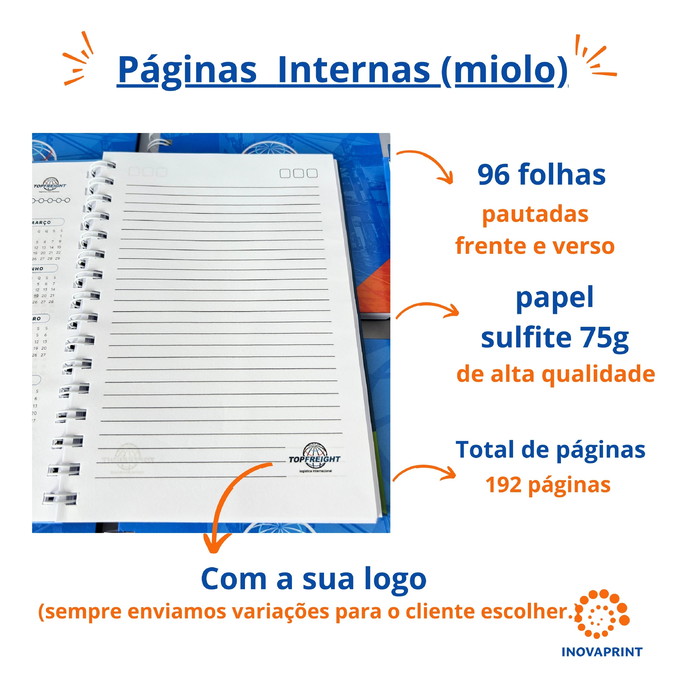 Imagem 3 - 30 Cadernos A5 Capa Dura 96 Folhas + Canetas com Logomarca