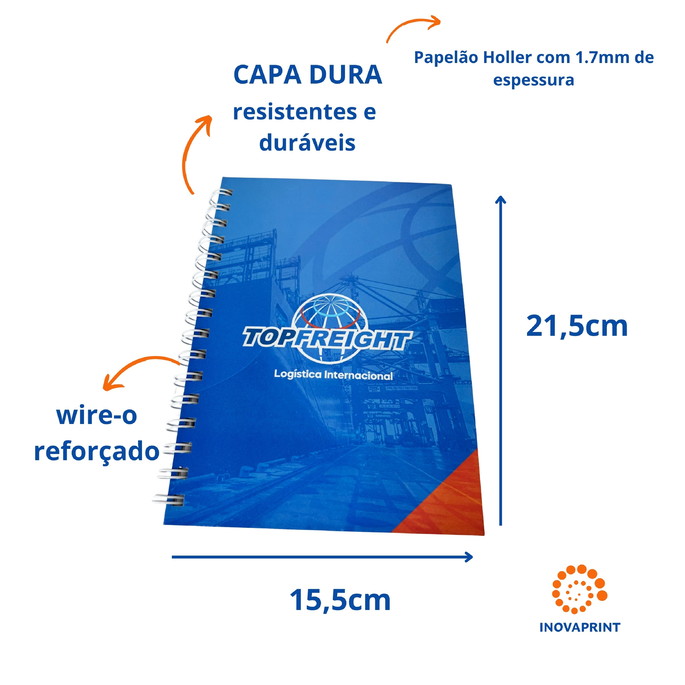 Imagem 2 - 20 Cadernos A5 Capa Dura 80 Folhas + Canetas com Logomarca