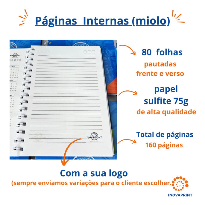 Imagem 3 - 20 Cadernos A5 Capa Dura 80 Folhas + Canetas com Logomarca