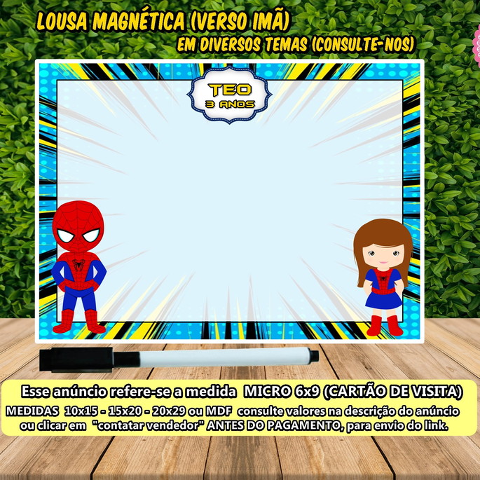 Imagem 1 - Lousa Magnética Homem Aranha