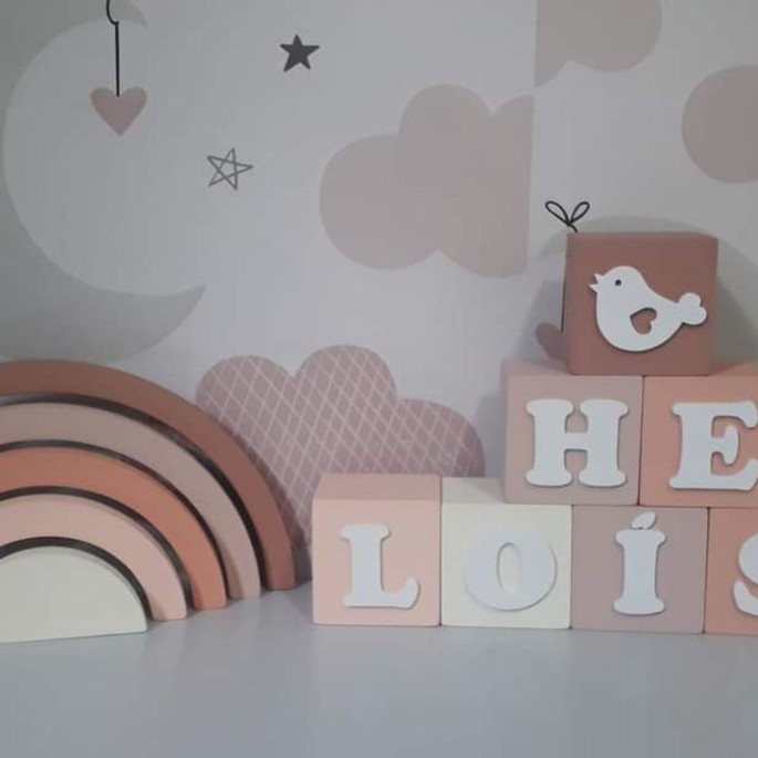 Imagem 1 - Kit 6 Cubos com Arco Íris Tons Terra mdf