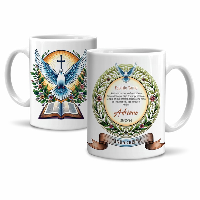 Imagem 1 - Caneca Minha Crisma com Nome e Data Cerâmica 325ml Modelo 4