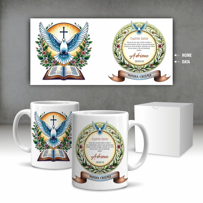 Imagem 2 - Caneca Minha Crisma com Nome e Data Cerâmica 325ml Modelo 4
