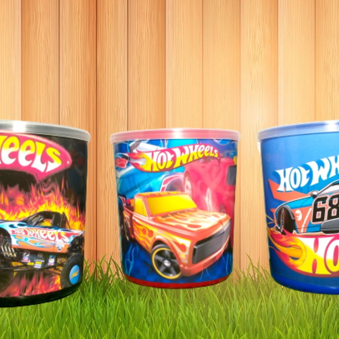 Imagem 1 - Lata Tipo Leite Hotwheels com Lego Kit com 15 Und