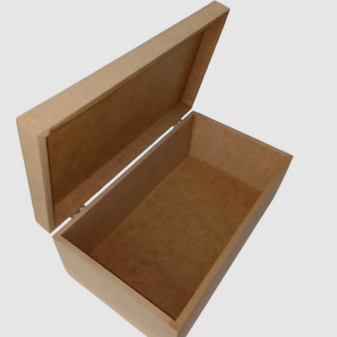 Imagem 1 - Caixa Retangular Lisa com Dobradiça 22x10x8 mdf Madeira
