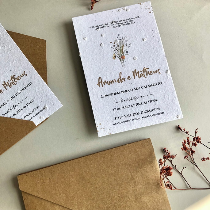 Imagem 1 - Convite com Sementes - com Envelope Kraft