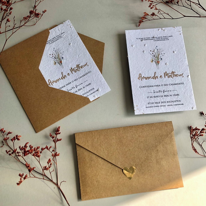 Imagem 3 - Convite com Sementes - com Envelope Kraft