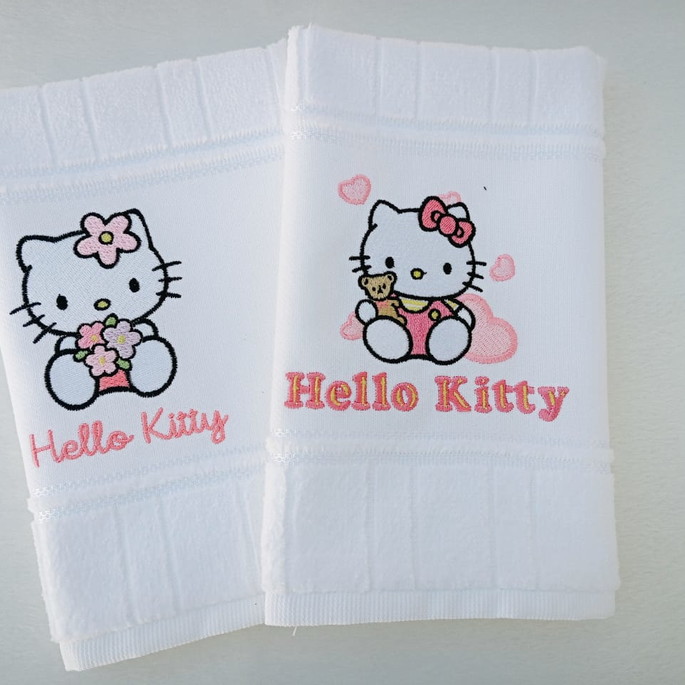 Imagem 1 - Kit 2 Toalhas Lavabo Hello Kitty.