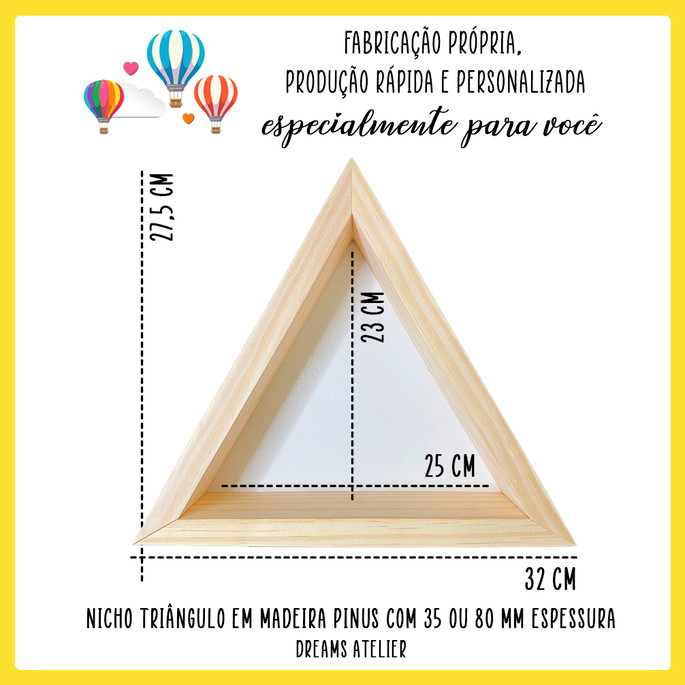 Imagem 1 - Nicho Madeira Pinus Triangular com Geleira em mdf Branco