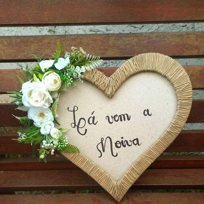 Imagem 1 - Plaquinha Lá Vem a Noiva - Boho/rústico G