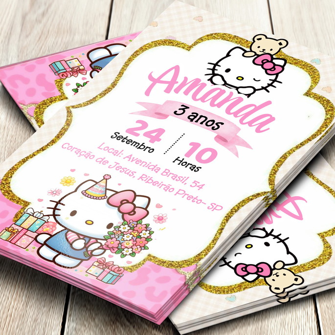 Imagem 1 - Convite Digital Hello Kitty