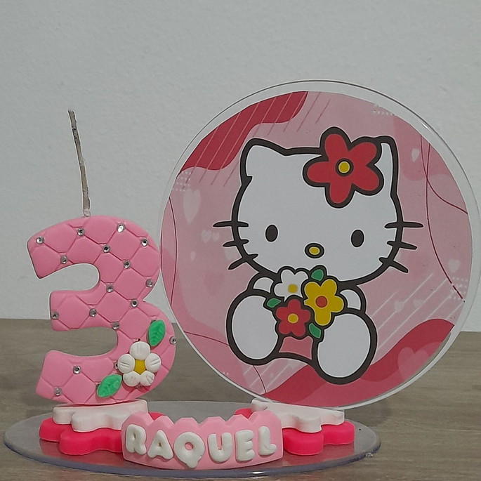 Imagem 1 - Vela de Aniversário com Cenário Hello Kitty