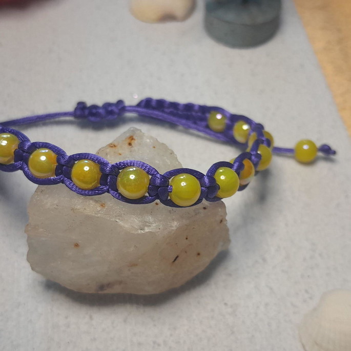 Imagem 1 - Pulseira em Macramê com Pérolas