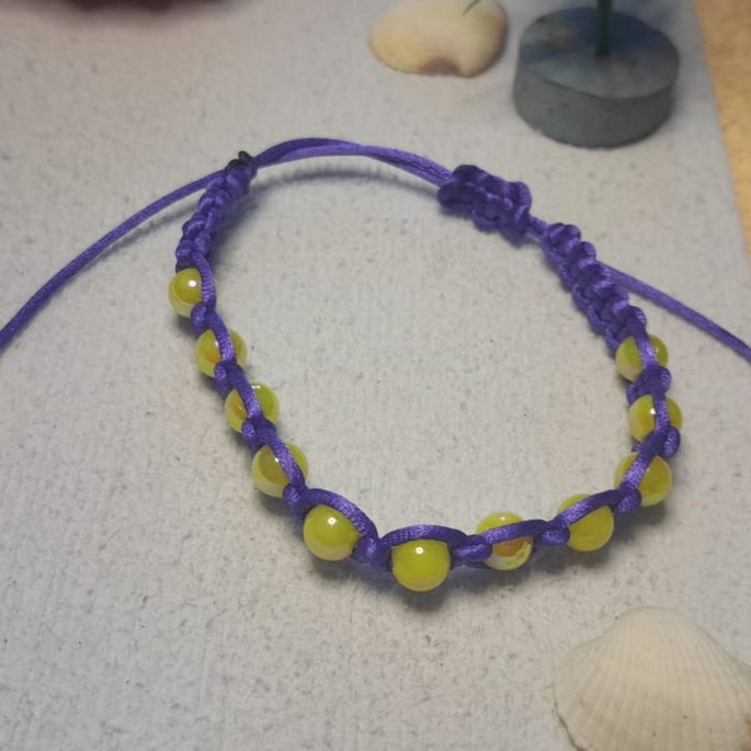 Imagem 2 - Pulseira em Macramê com Pérolas