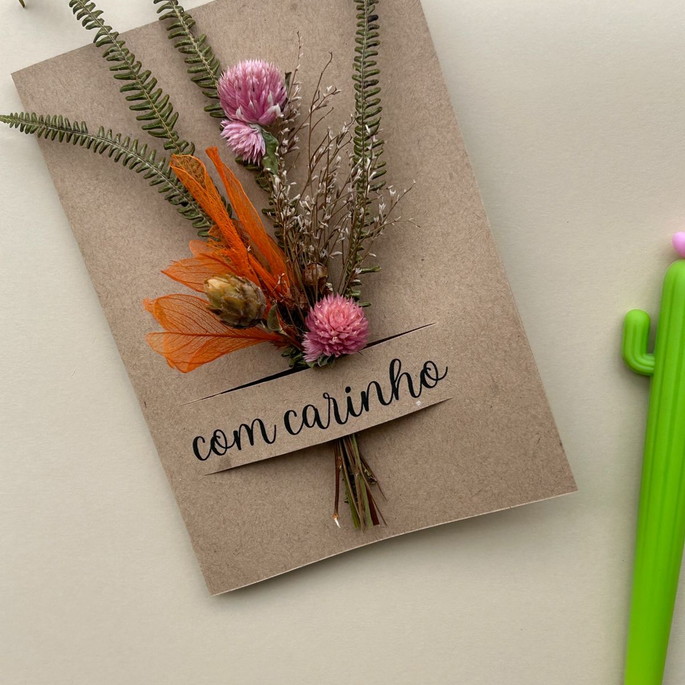 Imagem 2 - Kit com 06 Cartões Florais - com Carinho