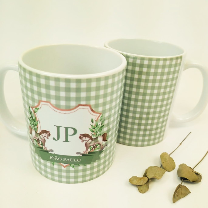 Imagem 1 - Cavalinho Caneca com Fundo Xadrez