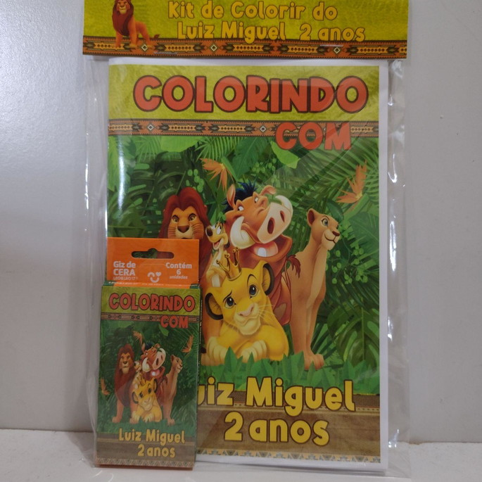 Imagem 1 - Kit de Colorir Rei Leão com Giz