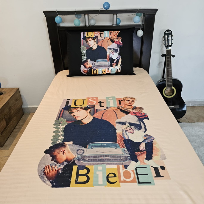 Imagem 2 - Lençol Premium Solteiro com Elástico 2 Peças Justin Bieber