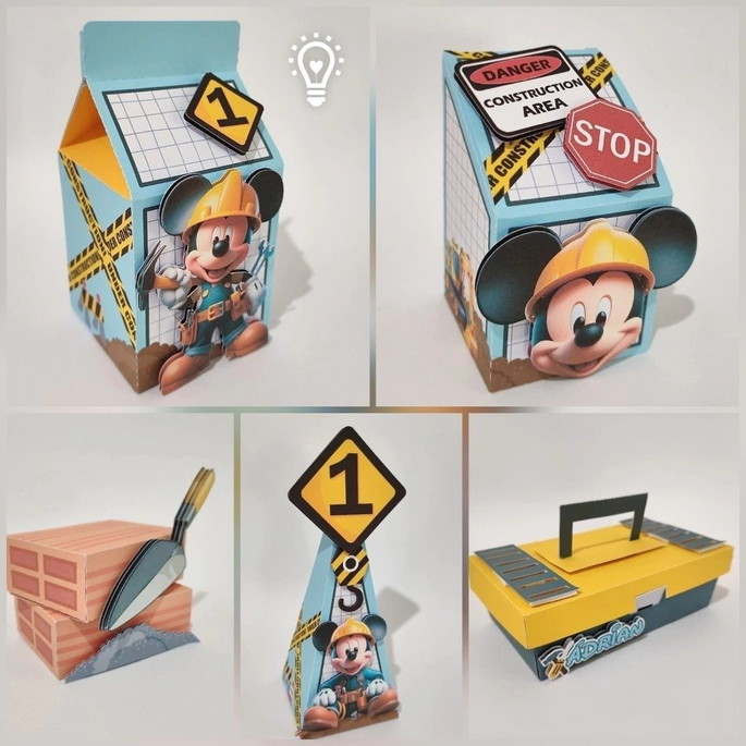 Imagem 2 - Kit 30 Caixas Personalizadas Mickey Construtor