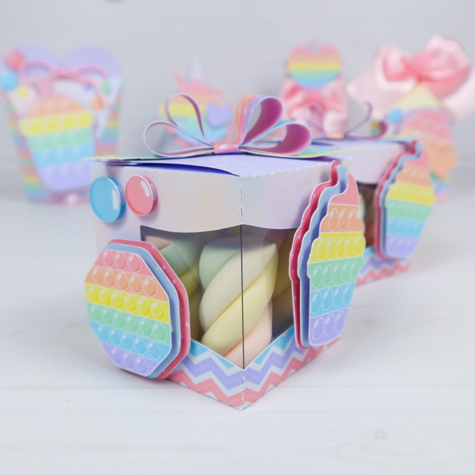 Imagem 1 - Caixa Cubo com Visor Pop It Candy + 4 Arquivos a Sua Escolha