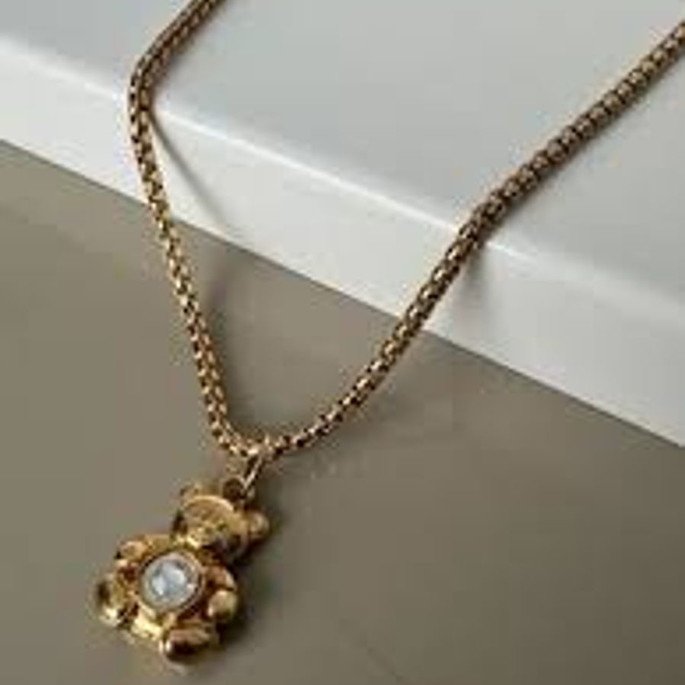 Imagem 1 - Colar com Pingente Urso com Strass Semijóia