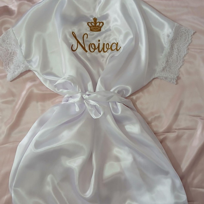 Imagem 1 - Robe de Cetim com Renda