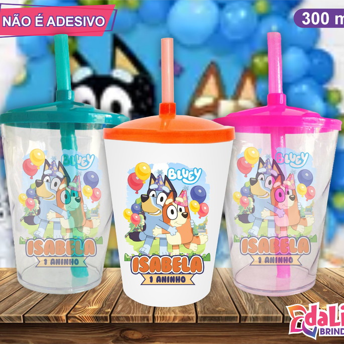 Imagem 1 - Copo Twister Personalizado Bluey Mod. 3 - 300 ml