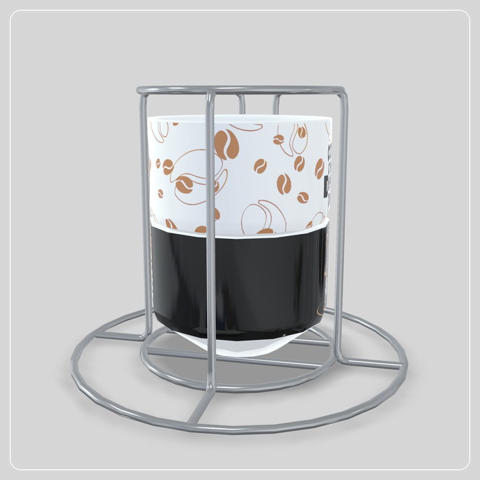 Imagem 2 - Kit com 2 Xícaras com Suporte - Café com Deus Pai